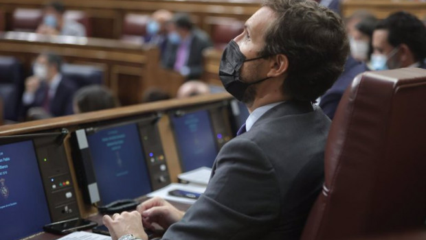 ep el lider del pp pablo casado en una sesion de control al gobierno en el congreso