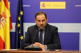 ep el ministro de transportes jose luis abalos en una reunion telematica en su ministerio