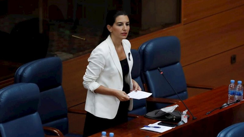 La portavoz de Vox, Rocío Monasterio, durante su intervención en el pleno celebrado este jueves en la Asamblea de Madrid | Pool ep la portavoz de vox rocio monasterio durante su intervencion en el pleno celebrado este jueves en