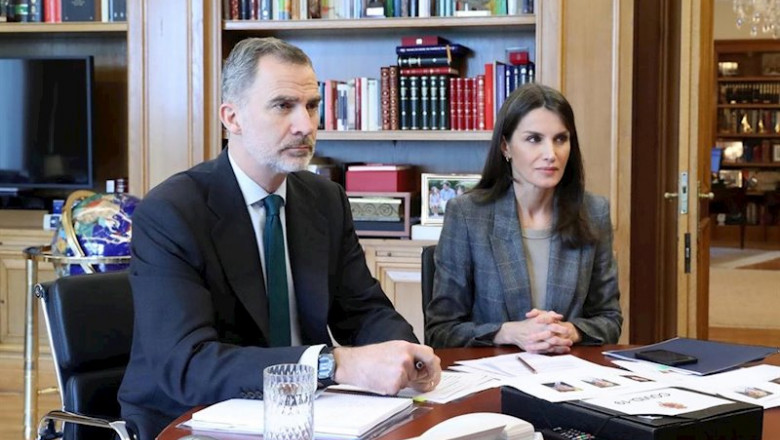ep los reyes letizia y felipe vi durante una videoconferencia con responsables de la oms para tratar
