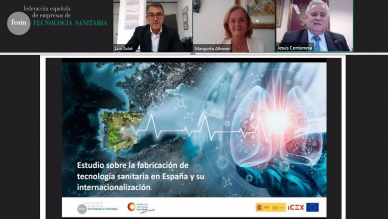 Luis Adot, presidente del Sector de Fabricantes, Exportadores y PYMES; Margarita Alfonsel, secretaria general de Fenin y Jesús Centenera, socio Agerón Internacional S.L. | FENIN ep luis adot presidente del sector de fabricantes exportadores y pymes margarita alfonsel secretaria
