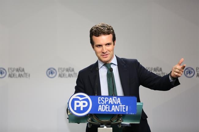 Rueda de prensa de Pablo Casado en la sede del PP | EUROPA PRESS ep ruedaprensapablo casadola sedepp