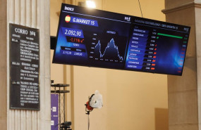 ep un panel del ibex 35 en el palacio de la bolsa a 21 de julio de 2023 en madrid espana