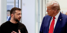 file photo republican presidential nominee and former u s president donald trump and ukraine s president volodymyr zelenskiy meet in new york 