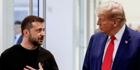 file photo republican presidential nominee and former u s president donald trump and ukraine s president volodymyr zelenskiy meet in new york 