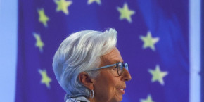 christine lagarde presidente de la bce lors d une conference de presse a l issue d une reunion de politique monetaire a francfort