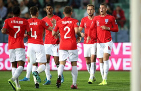 ep 14 october 2019 bulgaria sofia englands ross barkley r celebrates scoring his sides second goal