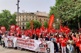 ep centenares de personas en la manifestacion 1 de mayo dia del trabajador en palma