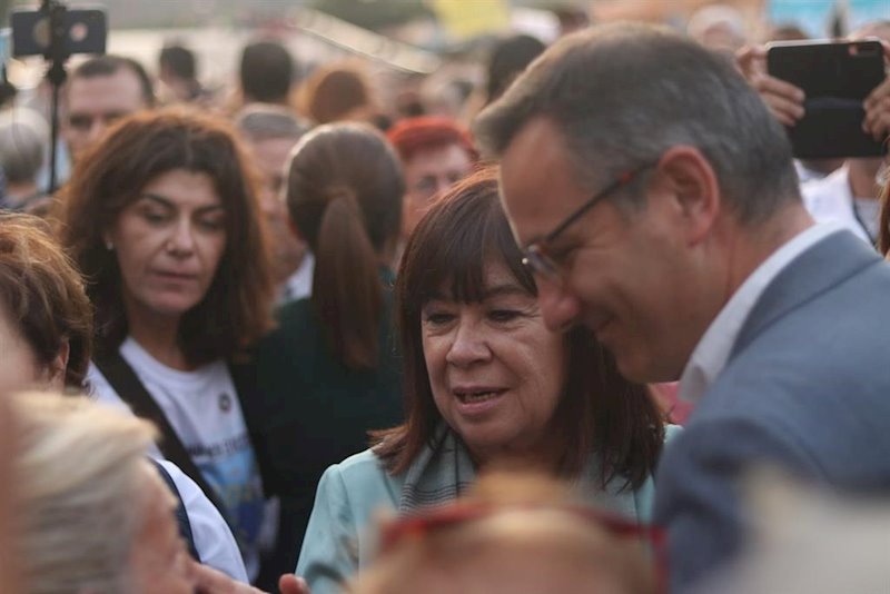 ep cristina narbona y diego conesa en la manifestacion en cartagena por el mar menor