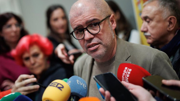 ep el secretario general de ccoo unai sordo atiende a los medios tras una reunion entre la