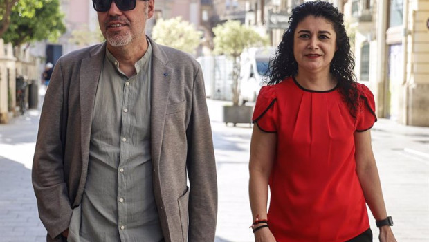 ep el secretario general de ccoo unai sordo y la secretaria general de ccoo pv ana garcia a su
