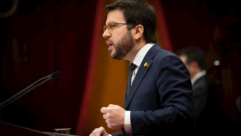 El vicepresident de la Generalitat, Pere Aragonès, interviene desde la tribuna durante una sesión plenaria en el Parlament de Cataluña, en Barcelona (Catalunya, España), a 12 de febrero de 2020. | David Zorrakino - Europa Press ep el vicepresident de la generalitat pere aragons interviene desde la tribuna durante una sesion
