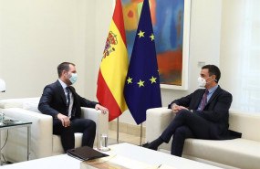 ep i d el vicepresidente de meta javier oliva y el presidente del gobierno pedro sanchez durante una