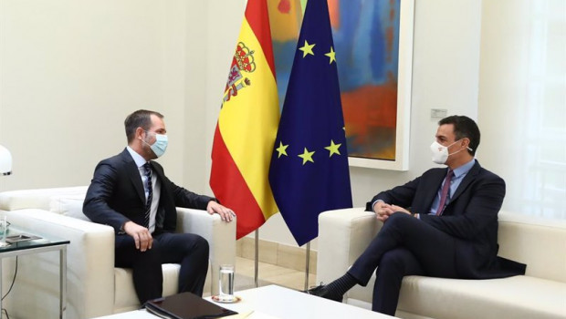 ep i d el vicepresidente de meta javier oliva y el presidente del gobierno pedro sanchez durante una