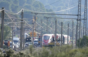 ep imagen de la zona del siniestro ferroviario donde dos nuevas gruas de gran tonelaje se incorporan