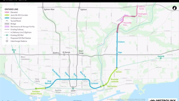 ep mapa de la nueva linea de metro ontario en toronto