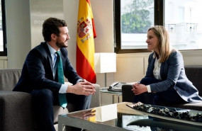 ep el lider del pp pablo casado se reune en la sede del partido en madrid con la nueva presidenta