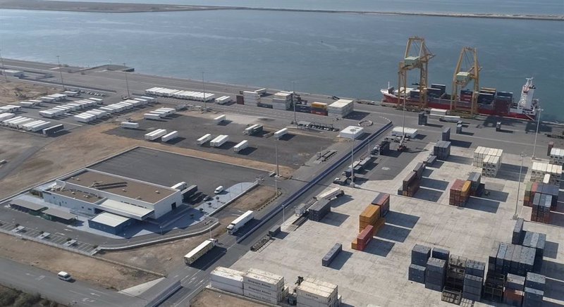 Imagen general del Muelle Sur. | PUERTO DE HUELVA. ep imagen general del muelle sur