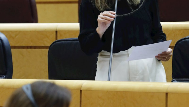 La ministra de Trabajo, Yolanda Díaz, interviene este martes en la sesión de control al Gobierno en el Senado, en Madrid (España), a 5 de mayo de 2020. | Pool ep la ministra de trabajo yolanda diaz interviene este martes en la sesion de control al gobierno en