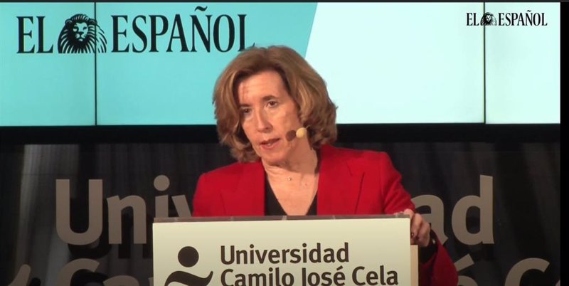 La secretaria de Estado de Economía y Apoyo a la Empresa, ana de la Cueva, en el 'I Simposio del Observatorio de la Finanzas' organizado por El Español e Invertia. | EL ESPAÑOL ep la secretaria de estado de economia y apoyo a la empresa ana de la cueva en el i simposio del