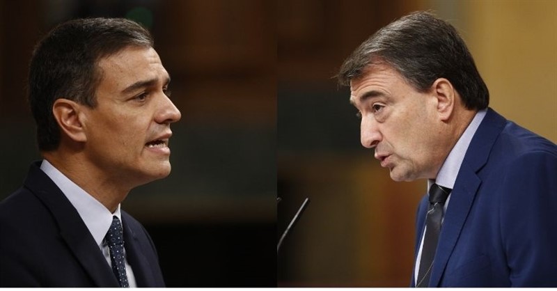 ep montaje fotograficopresidentegobiernofunciones pedro sanchez yportavozpnv aitor esteban