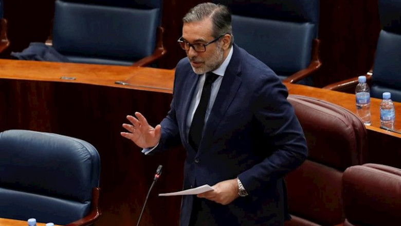 El consejero de Justicia, Enrique López interviene durante el pleno que la Asamblea de Madrid. Archivo. | Pool ep el consejero de justicia enrique lopez interviene durante el pleno que la asamblea de madrid