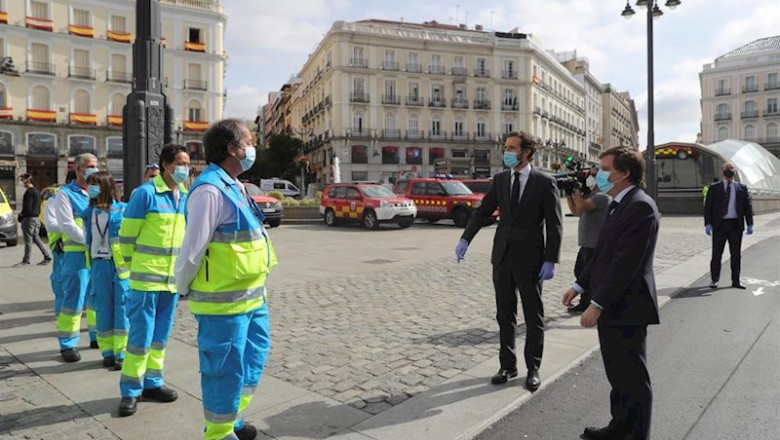 ep el lider del partido popular pablo casado 3-d y el alcalde de madrid jose luis martinez almeida