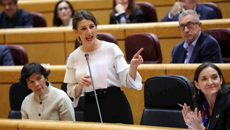 ep la ministra de trabajo y economia social yolanda diaz interviene durante la primera sesion de
