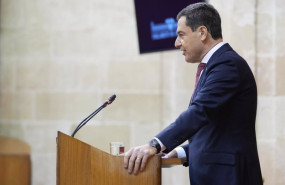 ep el presidente de la junta de andalucia juanma moreno durante su intervencion en el debate sobre