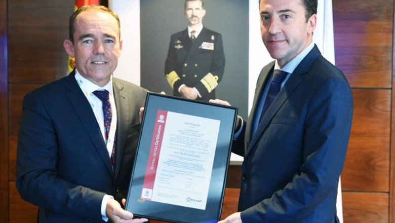 El presidente de Navantia, Ricardo Domínguez, recibe el certificado 'Gestión Residuo Cero' de Bureau Veritas | NAVANTIA ep el presidente de navantia ricardo dominguez recibe el certificado gestion residuo cero de bureau
