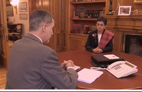 ep el rey con la ministra de asuntos exteriores ue y cooperacion arancha gonzalez laya