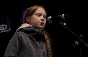 ep la activista sueca greta thunberg interviene en la marcha por el clima que recorre las calles del