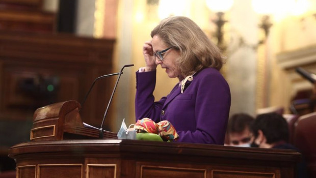 ep la vicepresidenta tercera del gobierno nadia calvino interviene durante una sesion plenaria en el
