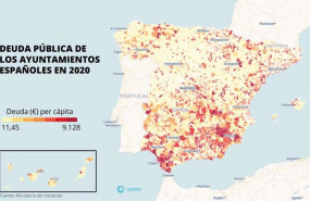 ep mapa de la deuda per capita de los ayuntamientos espanoles en 2020