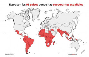 ep mapa de los paises en los que estan destinados los cooperantes espanoles en 2019