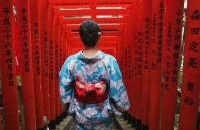 ep woman japanese and temple or back for traditional culture for respect tokyo travel spirituality