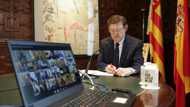 ep ximo puig durante la videoconferencia