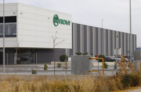 ep detalle de la fachada principal durante la visita a las nuevas instalaciones de rovi a dia 21 de