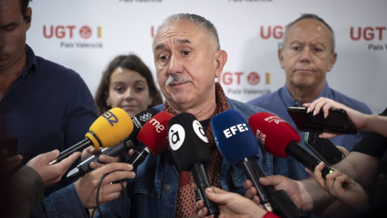 ep el secretario general de ugt pepe alvarez atiende a los medios de comunicacion previo al inicio