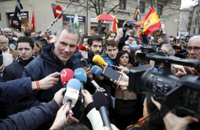 ep javier ortega smith en una concentracion el pasado mes de febrero
