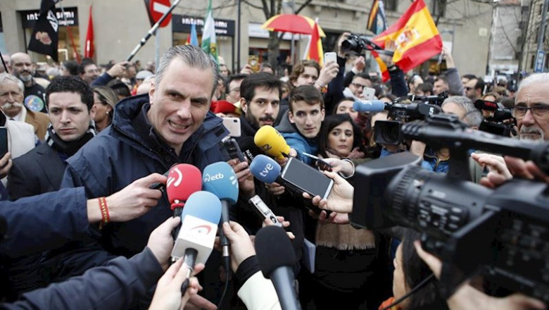 Javier Ortega Smith en una concentración el pasado mes de febrero | David Domench - Europa Press - Archivo ep javier ortega smith en una concentracion el pasado mes de febrero