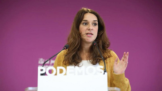 ep la portavoz de podemos noelia vera ofrece una rueda de prensa tras el consejo de coordinacion del