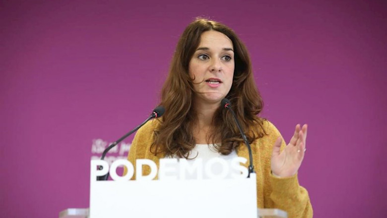 La portavoz de Podemos, Noelia Vera, ofrece una rueda de prensa tras el Consejo de Coordinación del partido celebrado una semana después del preacuerdo de Gobierno entre la formación morada y el PSOE, en Madrid (España), a 18 de noviembre de 2019. | Marta Fernández Jara - Europa Press ep la portavoz de podemos noelia vera ofrece una rueda de prensa tras el consejo de coordinacion del