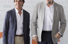 ep mariano rajoy y jose maria aznar en la cita anual con el campus faes
