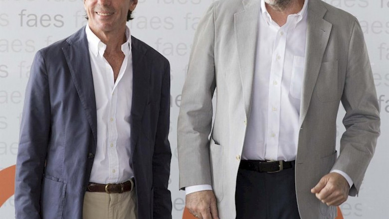ep mariano rajoy y jose maria aznar en la cita anual con el campus faes