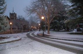 zona del ensanche de teruel con nieve zona del ensanche de teruel con nieve