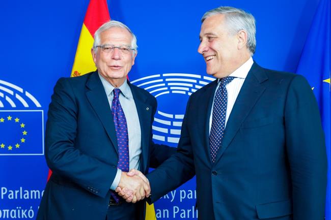Borrell con el presidente del Parlamento Europeo, Antonio Tajani | TWITTER JOSEP BORRELL ep borrellpresidenteparlamento europeo antonio tajani