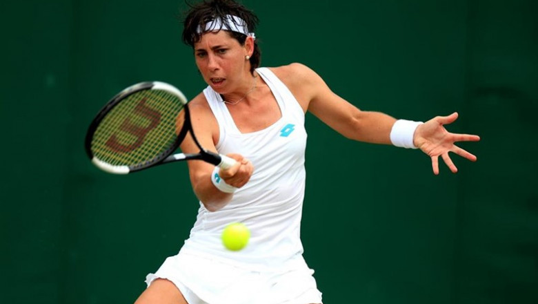 Carla Suárez durante un partido en Wimbledon | Mike Egerton/PA Wire/dpa ep carla suarez durantepartidowimbledon