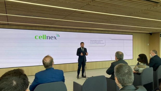 ep el presidente de la generalitat pere aragons este viernes en la nueva sede de cellnex en