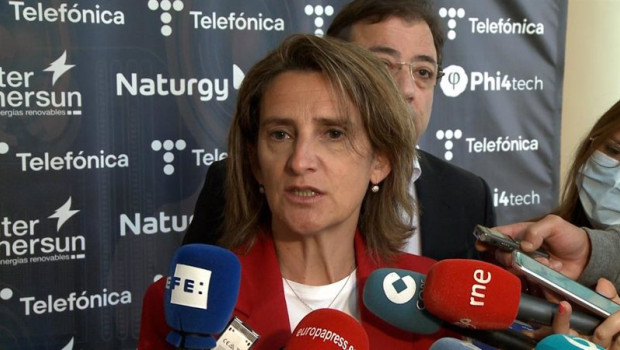 ep la ministra de transicion ecologica teresa ribera atiende a los medios en caceres tras participar